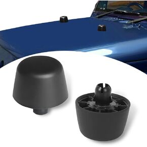 2 PCS Car Hood Stopper Plug, Bumper Hood Flexible Rubber Buffer Anti-collision Protection Pad, Precision Fit Replacement Part 55395650AD, Compatible with Jeep Wrangler JK 2007-2017 (Black)