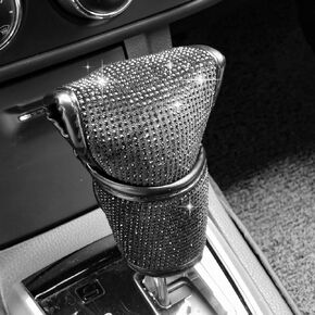 Bling Auto Shift Gear Cover, Knob Gear Stick Crystal Glitter Bling Rhinestones Protector, Universal Auto Shift Gear Cover Decoration Accessories, Pink