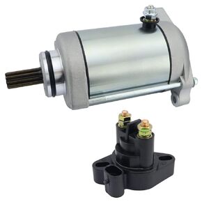 Starter Motor & Solenoid Relay for Arctic Cat 500 Auto/Manual 2004-2009, 650 H1 Auto 2005-2007, Prowler XT 650 H1 Auto 2006-2007, Prowler 650 H1 Auto 2007, 3545-024 3545-015 0825-014 0825-001