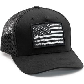 Trucker Hat with Distressed American Flag Patch - Adjustable Snapback Patriotic Cap for Men Women in Kuwait