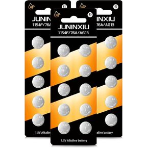 L1154f Battery AG13 L1154 LR44 SR44 A76 Button L1154h Button Batteries Alkaline Coin Cell (30 Count)