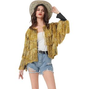 Women's Sequin Jacket Valentine's Day Long Sleeve OpenZipper Fahion Shiny Glitter Sparkly Bomber Jackets
