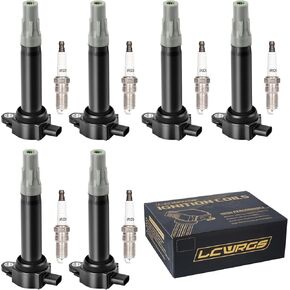 Set of 6 Ignition Coil Pack and Spark Plugs Fits for 3.5 V6 2006 2007 2008 2009 2010 Chrysler 300 Sebring Town Country Pacifica Dodge Charger Avenger Grand Caravan Nitro Magnum Replaces UF502