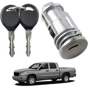 Ignition Switch Lock Cylinder with 2 Keys Compatible with 2001-2010 Dodge Ram 1500/2500/3500, Durango, Dakota, Chrysler Aspen, Mitsubishi Raider Replaces 924-709 5018702AA