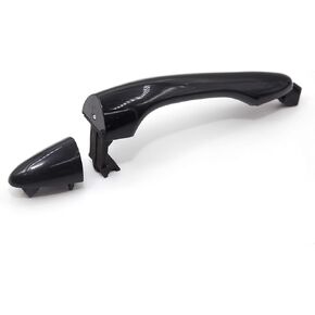 Exterior Door Handle Black Front with Finish Cap Fits Kia Optima 2011 2015 (Front Passenger Side)