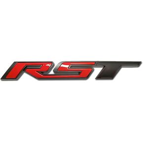 3D Raised Letters RST Emblem Rear Fender with Adhesive Backing Compatible with Silve-rado RST Automotive Decoration(Black Red)