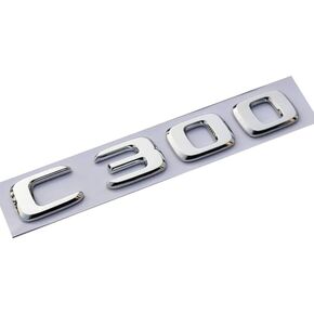 ABS Flat Chrome C 300 Letters Emblem Badge Replaces with C Class Side Supercharge Turbo Logo Car Styling Refitting Sticker C300
