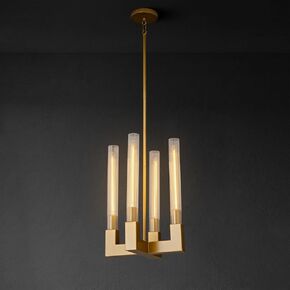 Black 12-Lights Modern Chandelier with Glass Tube, 54''Chandeliers Rectangular Luxurious Large Chandelier Fixture Ceiling Pendant Lighting for Dining Living Room, Foyer