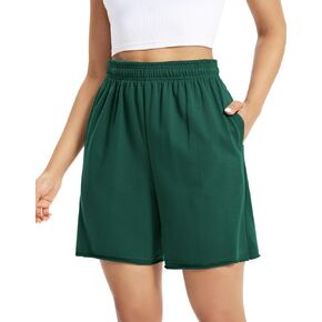 Auriviz Womens Sweat Shorts Comfy Cotton Casual Drawstring Shorts Workout Lounge High Waisted Summer Shorts with Pockets