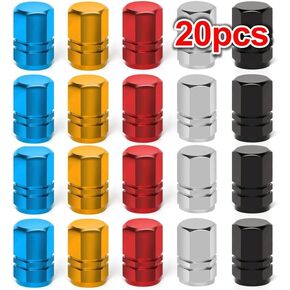 Auto Accessories Valve Stem Caps Universal Car Tire Air Caps Cover (20 pcs Color Hexagon)