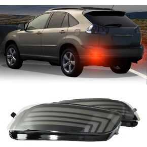 Upgrade LED Rear Bumper Reflectors Light Fog Brake Tail Lamps Compatible with Lexus RX 330 2004-2006/RX 350 2007-2009/RX 400h 2006 2007 Replace Stock Reflector (Smoked)