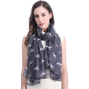 Lina & Lily Bull Terrier Dog Print Women's Scarf Shawl Wrap Lightweight