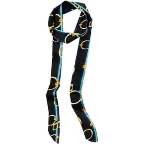 GUZOSJO Printed Long Neckerchief Skinny Scarf Necktie Handbag Wrap Handle Satin Belt