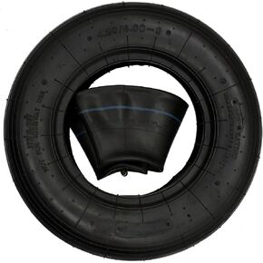 3.50-8" Tire and Inner Tube (1 Set) by Air Filled, 4PR and Max 35 PIS, with TR87 Bent Metal Valve Stem, Fits 8 Inch Wheel/Rim, work for Wheelbarrow, Hand Truck, Tool Cart, Garden Carts and more