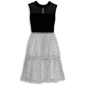 Speechless Girls' Sleeveless Illusion Neck Tiered Dress