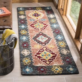 SAFAVIEH Aspen Collection 2'3" x 7' Beige/Charcoal APN508B Handmade Boho Wool Runner Rug