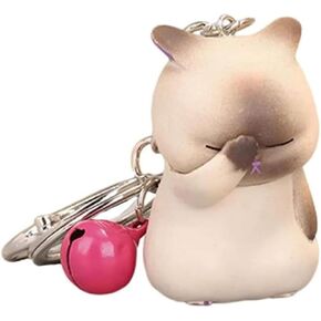 Cartoon Cat Keychain Cute Cat Key Rings Animal Key Chains Shy Cat Keychain Wallet Key Chain for Kids Cat Keyholders Bag Ornaments Keychain Accessories Gift