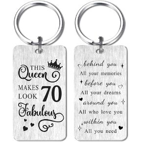 Jzxwan Birthday Gifts for Women Female 2024, The Queen Makes Look Fabulous Keychain for Older Woman