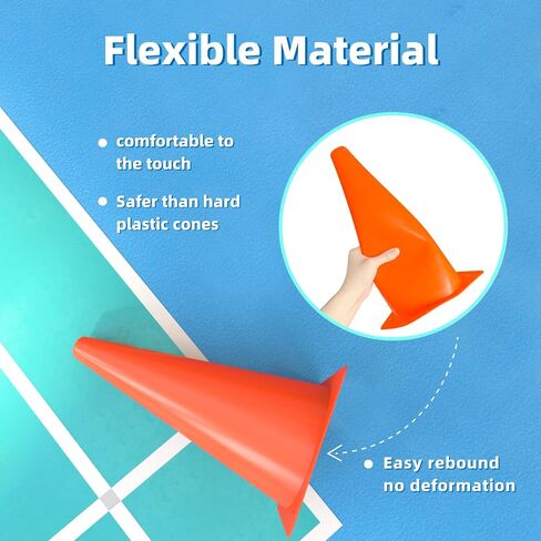 9 inch Soccer Training Cones for Outdoor Activity, Orange Traffic Cones,Plastic Sports Cones in Saudi Arabia