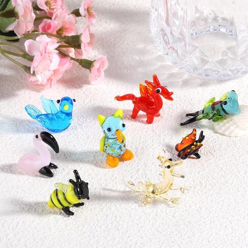 8 Piece Hand Blown Glass Figurines Glass Animals Small Dog Glass Statue Includes Dachshund, Beagle Dog, Puppies or Various Breeds Glass Figurines for Collectibles, Home Decoration, Gifts in Kuwait