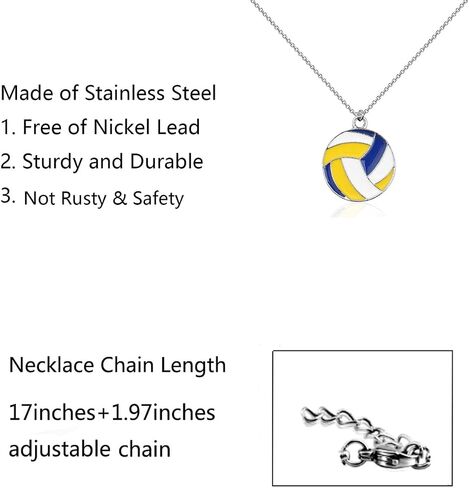 FUSTMW Volleyball Gifts Necklace Volleyball Player Gifts Volleyball Charm Necklace Volleyball Coach gifts for Volleyball Team Lover in Saudi Arabia