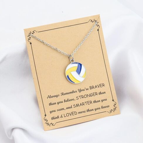 FUSTMW Volleyball Gifts Necklace Volleyball Player Gifts Volleyball Charm Necklace Volleyball Coach gifts for Volleyball Team Lover in Saudi Arabia