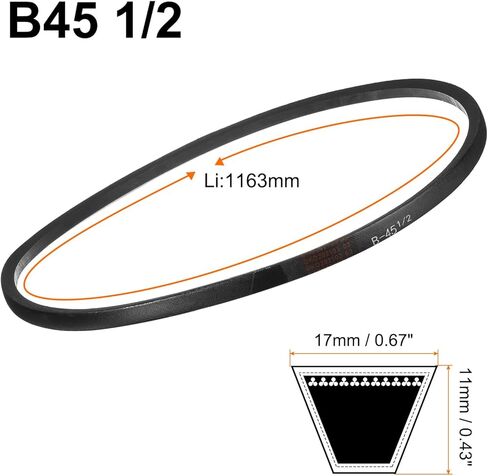 uxcell 2pcs B69 1/2 Rubber V Belt, B Section V-Belt 72" Outside Circumference x 0.67" Width x 0.43" Thick, Industrial Power Transmission Belt, Black in Saudi Arabia