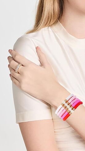 Surfer Heishi Bracelets Set for Women Stackable Gold Clay Ploymer Bead Stretch Bracelets Summer Beach Layering Black Bracelets Jewelry in Kuwait