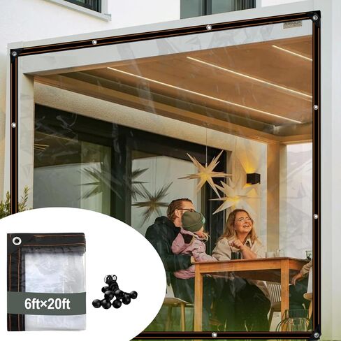 Clear Tarps with Grommets Clear Waterproof Tarp Transparent Tarpaulin Clear Plastic Rainproof Tarp Cover for Winter Cover Plants Chicken Coop Greenhouse Garden Patio Furniture Pets (3ft×6ft) in Saudi Arabia