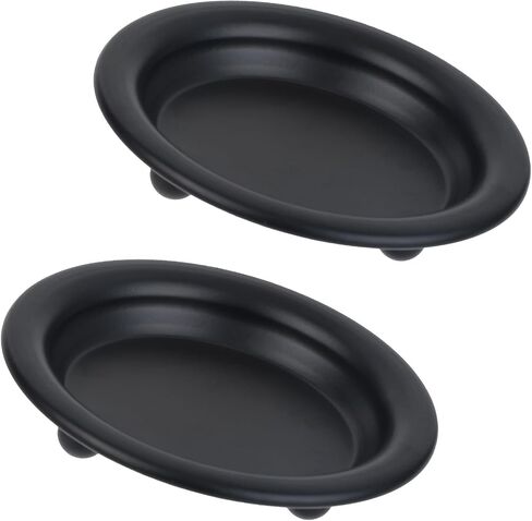 2 PCS Candle Plate, Candle Holder Plate 4.1 Inch Black Candle Holders for Pillar Candles Candlestick Holder Matte Plate for Candles Metal Wax Tray for Wax Candles,Incense Cones,Spa,Wedding in Saudi Arabia
