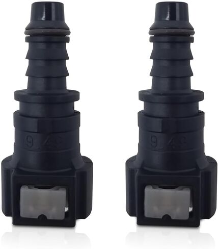 2 PCS Auto 9.49-ID8 Fuel Line Push-in Quick Release Connector with Sealing Ring, Elbow Nylon Waterproof Rust-proof Male Female Joint Accessories, Universal for Most Car Models (Black) in Saudi Arabia