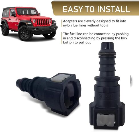 2 PCS Auto 9.49-ID8 Fuel Line Push-in Quick Release Connector with Sealing Ring, Elbow Nylon Waterproof Rust-proof Male Female Joint Accessories, Universal for Most Car Models (Black) in Saudi Arabia