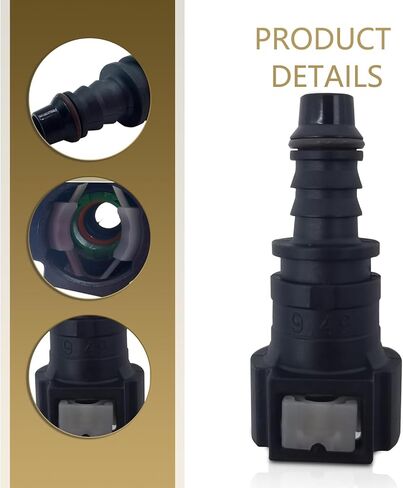 2 PCS Auto 9.49-ID8 Fuel Line Push-in Quick Release Connector with Sealing Ring, Elbow Nylon Waterproof Rust-proof Male Female Joint Accessories, Universal for Most Car Models (Black) in Saudi Arabia
