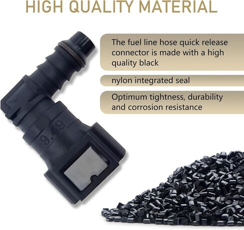 2 PCS Auto 9.49-ID8 Fuel Line Push-in Quick Release Connector with Sealing Ring, Elbow Nylon Waterproof Rust-proof Male Female Joint Accessories, Universal for Most Car Models (Black) in Saudi Arabia