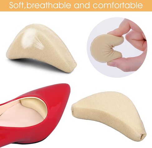 2 Pairs Soft Sponge Adjustable Shoe Filler Breathable Toe Filler Inserts Unisex Big Toe Plug Foot Brace Forefoot Pad Make Shoe Fit Reusable Foam Cushion for Women Girls High Heel Casual (Skin, Black) in Saudi Arabia