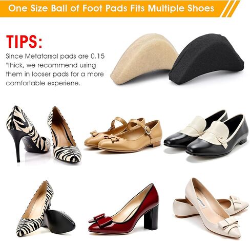2 Pairs Soft Sponge Adjustable Shoe Filler Breathable Toe Filler Inserts Unisex Big Toe Plug Foot Brace Forefoot Pad Make Shoe Fit Reusable Foam Cushion for Women Girls High Heel Casual (Skin, Black) in Saudi Arabia