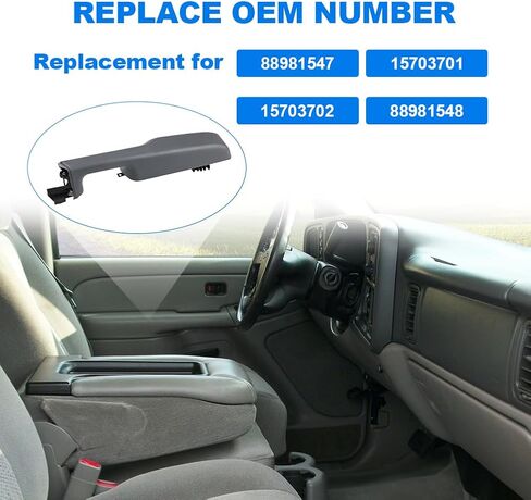 JDMON Front Left Driver Interior Door Armrest Handle Replacement for 1999-2006 Chevy Suburban Avalanche Tahoe GMC Yukon Cadillac Escalade Replacement for 88981547 15703701 15703702 88981548 Dark Gray in Saudi Arabia
