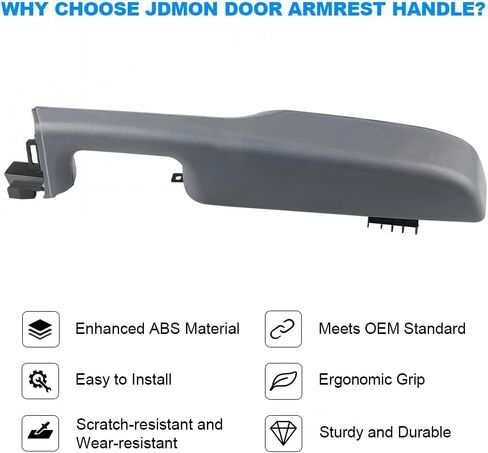 JDMON Front Left Driver Interior Door Armrest Handle Replacement for 1999-2006 Chevy Suburban Avalanche Tahoe GMC Yukon Cadillac Escalade Replacement for 88981547 15703701 15703702 88981548 Dark Gray in Saudi Arabia
