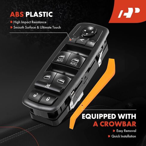 مفتاح نافذة الطاقة الممتاز A-Premium متوافق مع Jeep Grand Cherokee 2014 2015 2016 2017 2018 أداة رياضية مع مرايا قابلة للطي، جانب السائق الأمامي الأيسر، استبدال #68184803AC in Saudi Arabia