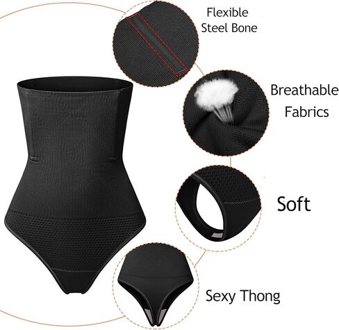 Tummy Control Thong Shapewear for Women 328 Waist Cincher Girdle Slimmer Sexy Thong Panty Shapewear in Kuwait