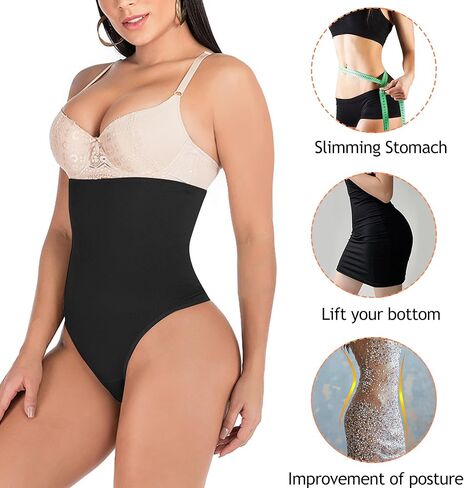 Tummy Control Thong Shapewear for Women 328 Waist Cincher Girdle Slimmer Sexy Thong Panty Shapewear in Kuwait