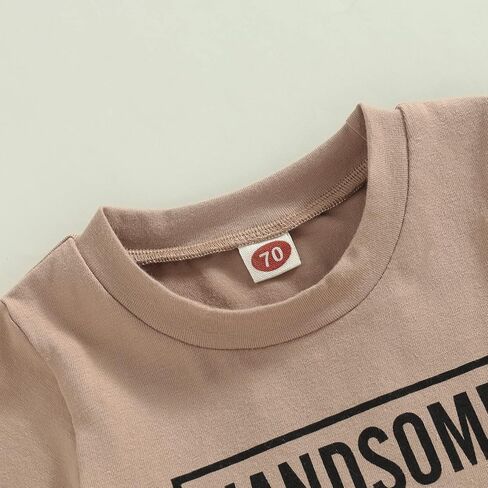 ملابس صيفية للأطفال الرضع من الأولاد مطبوع عليها حروف بأكمام قصيرة تي شيرت علوي شورت ملفوف مطاطي ملابس أطفال حديثي الولادة لطيفة in Kuwait