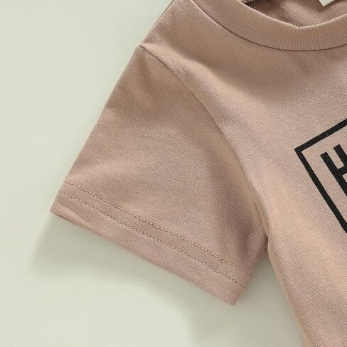 ملابس صيفية للأطفال الرضع من الأولاد مطبوع عليها حروف بأكمام قصيرة تي شيرت علوي شورت ملفوف مطاطي ملابس أطفال حديثي الولادة لطيفة in Kuwait