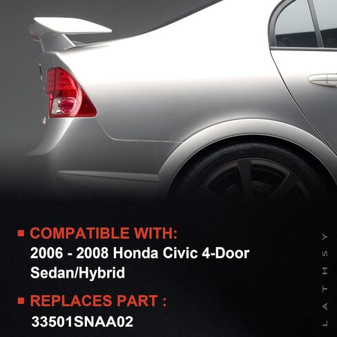 Tail Light Compatible With 2006 2007 2008 Honda Civic 4-Door Sedan/Hybrid Replace:33501SNAA02 in Saudi Arabia