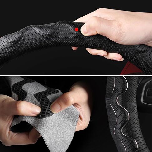 15 Inch Car Steering Wheel Cover, Elastic Stretch Breathable Anti-Slip Comfortable Grip Auto Steering Wheel Protector for Men Women, Vehicle Interior Decoration, Universal Fit (White) in Saudi Arabia