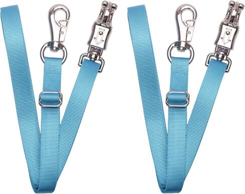 Adjustable Nylon Cross Tie for Horse（2 Pack）- with Strong Panic Snap and Bull Snap, Adjusts Length from 44.6" to 78.5" (Black) in Saudi Arabia