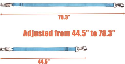 Adjustable Nylon Cross Tie for Horse（2 Pack）- with Strong Panic Snap and Bull Snap, Adjusts Length from 44.6" to 78.5" (Black) in Saudi Arabia