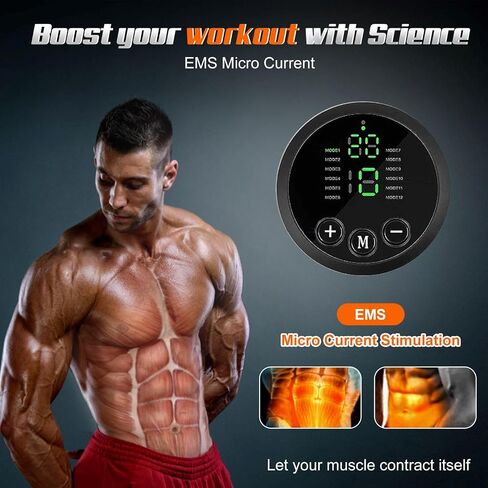 FDA Cleared - MHD TENS Muscle Stimulator - Dual TENS & PMS Functions, 12 Programs for Easy Abs Muscle Stimulation and Activation, Home Gym Use in Saudi Arabia