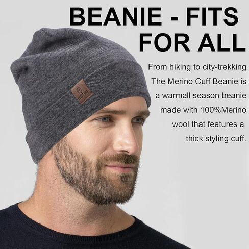 XXL Oversized 100% Merino Wool Beanie Hat for Men & Women, Extra Large Warm Winter Cap for Big Heads, Stretchy Knitted Cap in Kuwait