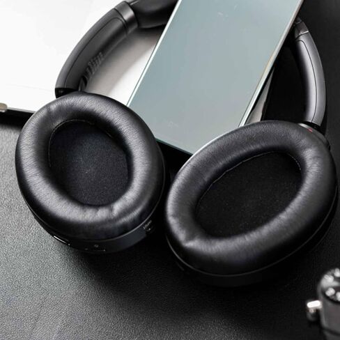 وسائد أذن بديلة لسماعات الرأس Sony WH-1000XM3، (WH1000XM3) فوق الأذن، وسادات الأذن مع جلد بروتين أكثر نعومة، وإسفنج ذاكرة عازل للضوضاء (أسود) in Saudi Arabia
